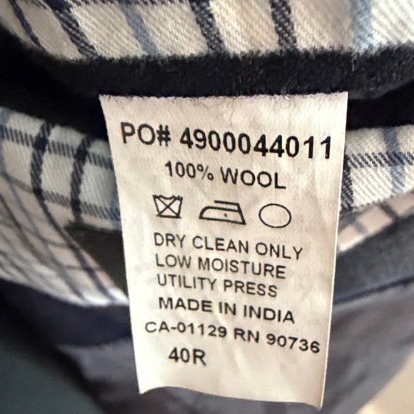 Lauren Ralph Lauren Men's 100% Wool Plaid Blazer Jacket Navy Blue Size 40R - Picture 5 of 9